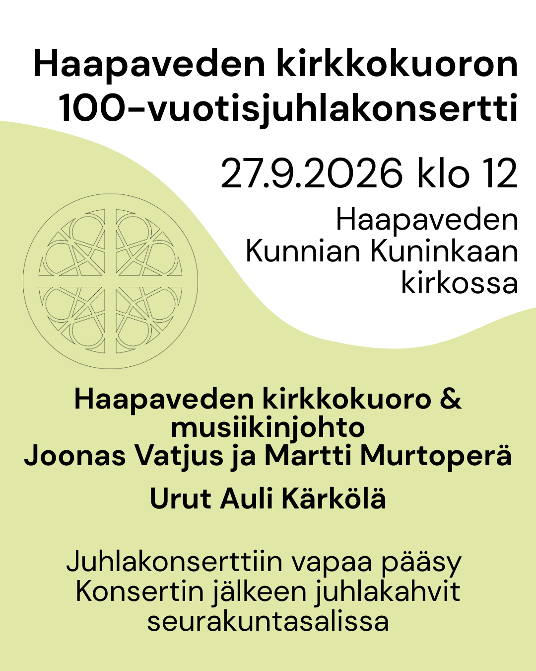 Haapaveden kirkkokuoron 100-vuotisjuhlakonsertti